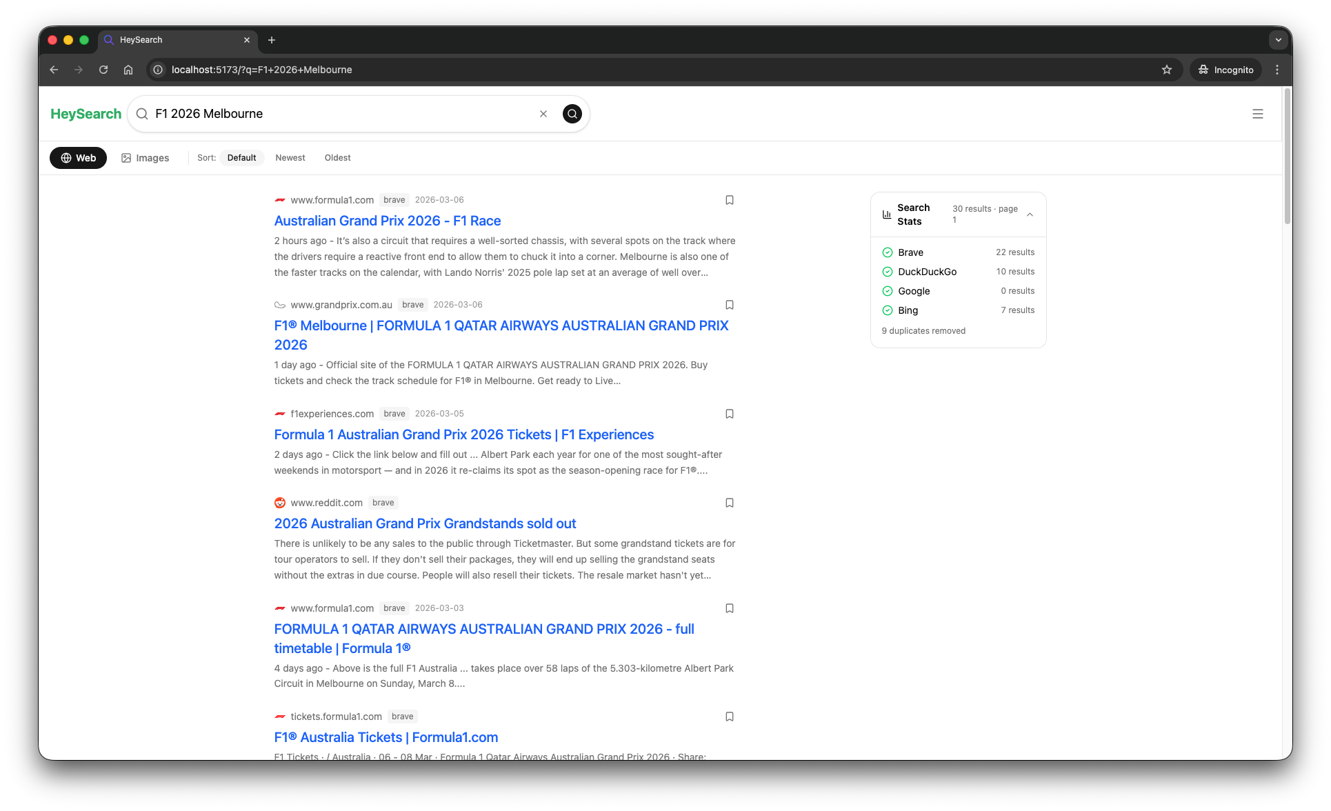 Web search results